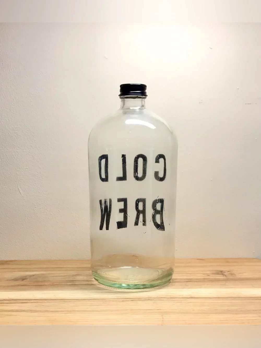 TARGET Cold Brew Labeled Med Glass Jug Reusable Container Twist Cap Lid
